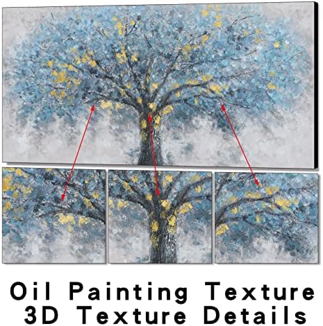 Апстрактна сценографија на богатство на дрво платно wallидна уметност масло сликање рачно обоено животно дрво дневна соба декор