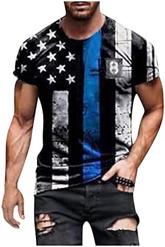 XXVR војник краток ракав за мажи Американско знаме плус големина маица ретро патриотска блуза мускуларна тренинг атлетика, врвови на врвови, кошула