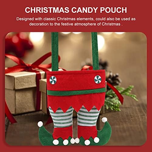 Божиќни Елф Чизми Торби За Бонбони: Чанти За Подароци Полнење за Чорапи 6 парчиња Неткаен Материјал Торбички За Подароци Слатка Кутија За Чоколадо