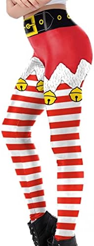 Трендовски дизајн 3Д божиќни хеланки за жени девојки со голема половината, смешни печатени јога панталони задникот за лифт за празници за празници