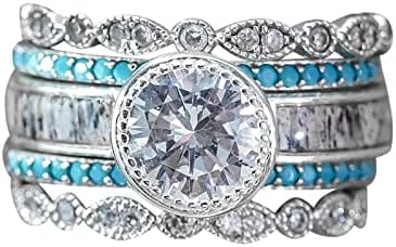 2023 Нов дијамантски прстен сет за жени моден накит Популарни додатоци прстен бенд