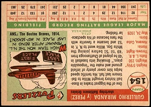 1955 Топс # 154 Вили Миранда Балтимор Ориолес Дин Картички 5-ЕКС Ориоли