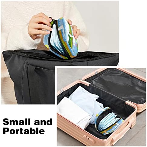 Санитарна торба за складирање на салфетка, торбичка за подлога, торбичка за подлога, мала торба за шминка, пејзаж
