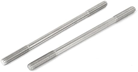 AEXIT M6X120MM 304 нокти, завртки и сврзувачки елементи не'рѓосувачки челик двојно крај навојна завртка за завртки и завртки на завртки за завртки
