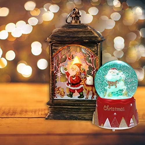 Божиќни украси на Валилик 3Д Кристална музика кутија ноќна светлина Дедо Мраз ротирачки снежни глобуси Божиќни водни глобуси подароци за Божиќни