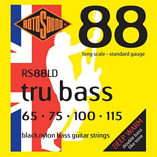 Rotosound Rs88ld Black Nylon Flatwound Bass Bass Guitar, жици