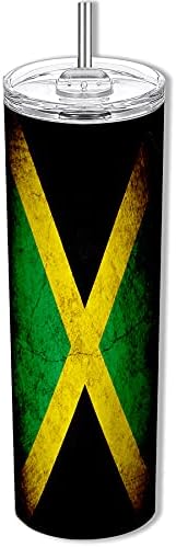 ExpressItBest 20oz Слаби Гимнастик Со Знаме На Јамајка-Рустикален Дизајн