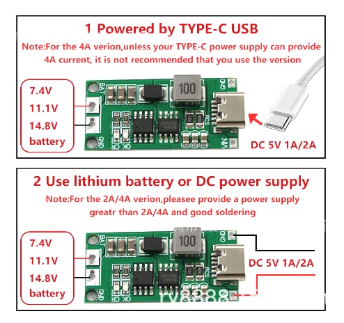 4S USB Type-C до 12.6V модул за полнач на батерии Li-Iонска табла за полначи на батерии го засили модулот за полнач на батерии