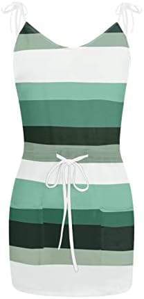 Icodod фустан женски 2023 летен плажа летен плажа Обичен печатен резервоар за вратот на вратот БОХО плус фустани за големина за