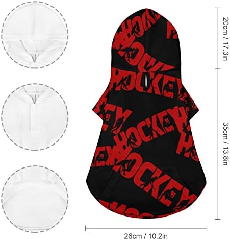 Хокеј играч Силуета домашна дуксерка зимска кошула со капа за кучиња кученце облека за кучиња симпатична печатена подарок