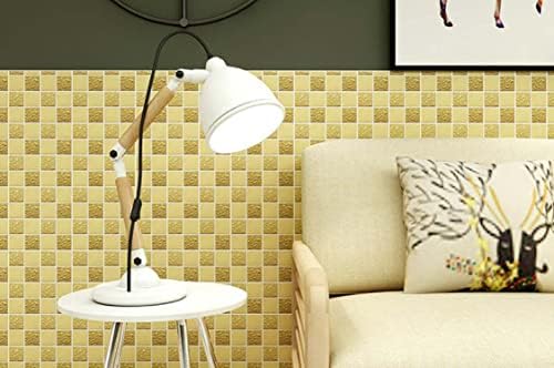 Пример за плочки за домашни плочки 3x12 инчи: златен квадратен образец Порцелански мозаик плочка за плочки за бања, wallsидови и кујнски грбови HD-062