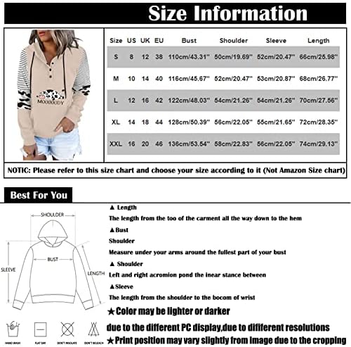Nokенски џемпери за пуловер на Nokmopo, обична мода 2022 крава печати со долг ракав, пулвер со качулка, врвна графичка маичка