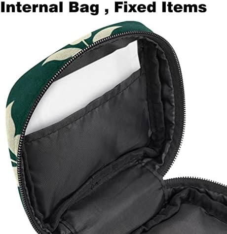 Санитарна торба за складирање на салфетки, менструална торба за торбички за гаќички за тампон за женски производ со патент за тинејџери за жени, темно зелена шема