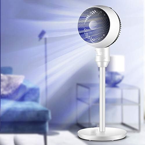 Вентилатор за подножје на ZPEE за домашна канцеларија, 3Д вентилатор за климатик со осцилирачки климатик, 3 брзини на ветер, стоечки