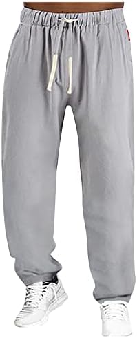 Dudubaby лабава панталони обични панталони за машка лабава патент џеб, влечење на еластични спортови на половината, спортски панталони