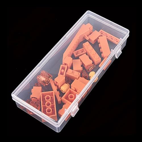 Thintinick 6 Pack Правоаголна чиста пластична контејнери за складирање кутија со капаци за шарки за монистра и други мали занаетчиски предмети