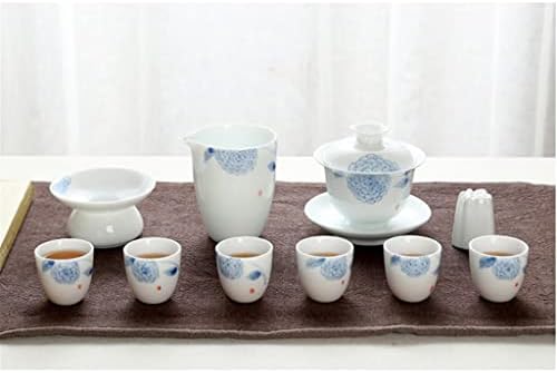 DHDM креативен бел порцелан бел порцелан кунг фу чај покриен сад керамички чај чаша комплетна комплетна