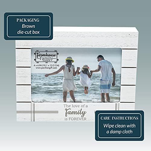 Павилјон - 4 x 6 Фотографија - theубовта кон семејството е засекогаш - 7,5 x 6 MDF самостојна рамка за слика