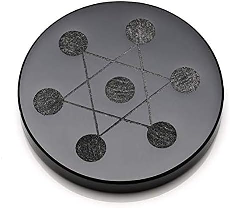 Орнамент занаети 7 Сфера на скапоцен камен Чакра поставена на црна опсидијанска база на стрес слободен релаксација Фенгшуи со седум starвездички