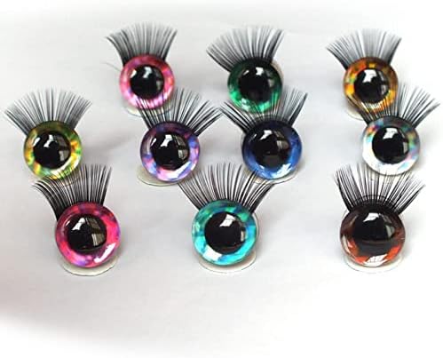 Welliestr 10pairs 12 mm сјајни играчки очи со трепки со тврда мијалник за DIY amigurumi кукла за очите додатоци за играчки безбедни очи, 10