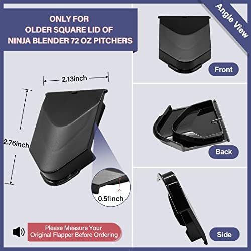Замена на капакот на капакот на Wardfyt Spout Компатибилен со капакот на Ninja Blender 72 OZ, облоги за замена на капакот на капакот за нин-ja
