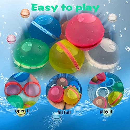 AndiToy 6 пакувања за еднократно балони за вода за само -запечатување топки со вода силиконски играчки за вода за деца летни активности,