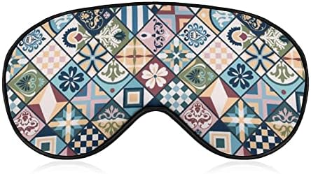 Божиќна ромбична шема маска за очи за спиење прилагодлива лента свила спиење заслепена еластична лента за ноќни очила за патувања