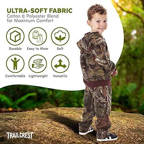 Trailcrest новороденче - Детето памук со целосна патент -качулка јакна за џемпери и панталони