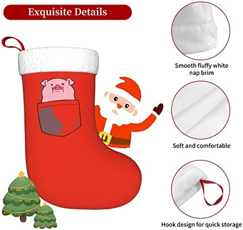 Yoigng симпатична џебна свиња Божиќна порибување Божиќни чорапи класичен празник за украсување камин виси чорап