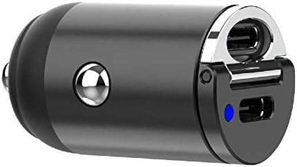 Полнач за автомобили во Boxwave Carger компатибилен со Motorola Moto E22 - Mini Dual PD Car Charger, брз, 2 USB полнач за Motorola Moto
