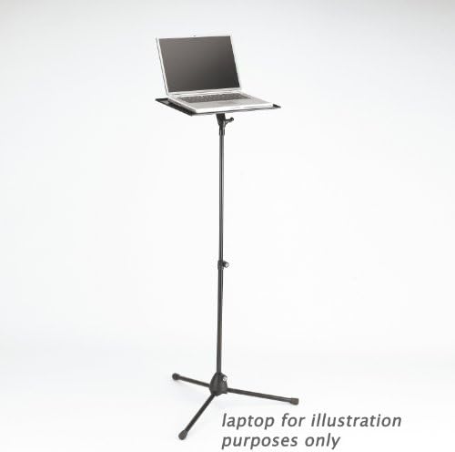 K & M Konig & Meyer 12150.000.55 Stand Laptop Projector Stand | Tipod w/нозе на вкрстена заграда | Затегнување на глувчето / телефонската лента | Прилагодлива висина | Ергономски | Набори компактен