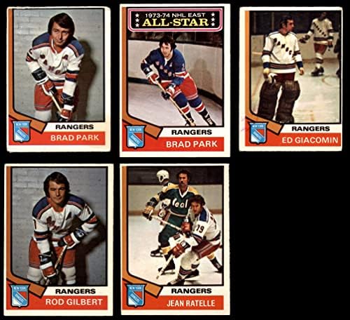1974-75 O-Pee-Chee New York Rangers во близина на екипата постави Newујорк Ренџерс-Хокеј ВГ+ Ренџерс-Хокеј