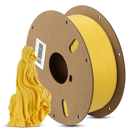 Anycubic Matte Pla Filament 1.75mm, 3D печатење PLA филамент 1,75 mm Димензионална точност +/- 0,02mm, 1 кг лажица, мат жолта