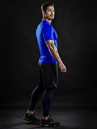 Drskin 4, 3 или 1 пакувања машка кошула за компресија со кратки ракави врвни спортови маици со атлетска атлетска трчање активно ладно суво