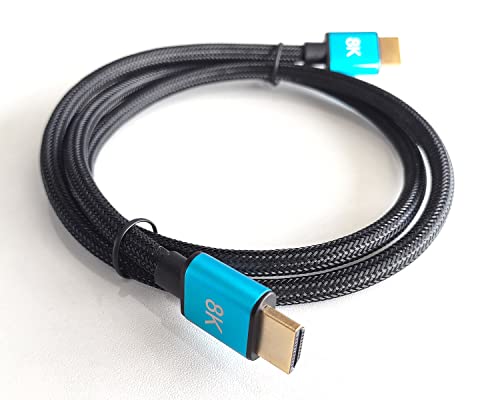 4xem- 8k HDMI кабел 6 стапки [1,8 метри] Ултра голема брзина HDMI 2.1 Pro Cable Cable - 48gbps - 8k@60Hz | 4K@120Hz