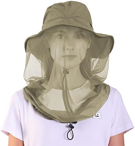 Ајамаја комарци нето сонце капа со покривање на лицето за мажи за мажи жени
