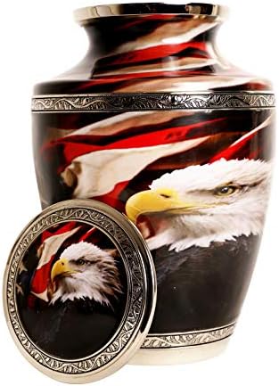 Ќелав Орел Со Американско Знаме- Месинг, Сребро, Урни За Кремирање За Возрасна Пепел