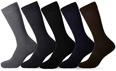 Емпрела Фустан Чорапи За Мажи - 5 Пакет Менс Аргил Црн или Цврст Премиум Памук-Средно Теле