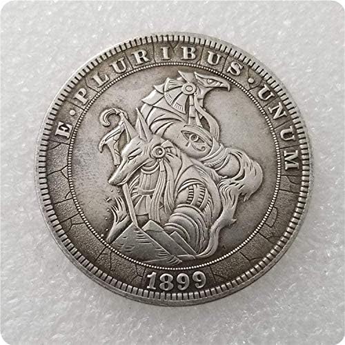 Антички занаети Американски залутани монети 1899 месинг сребрен позлатен стар сребрен долар сребрен круг монета 999