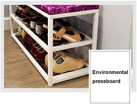 Клупа за решетки за чевли WSZJJ, полица за складирање, 2 нивоа организатор за складирање на чевли за бања, ходник