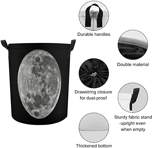 Полна Месечина Тркалезна Торба За Перење Водоотпорна Пречка за Складирање Со Капак И Рачка За Врвки