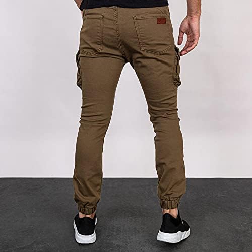 Лето работна трендовски тенок баги панталони, затегнати панталони со појас Човек цврсто сплит вклопување пантолони со панталони со панталони