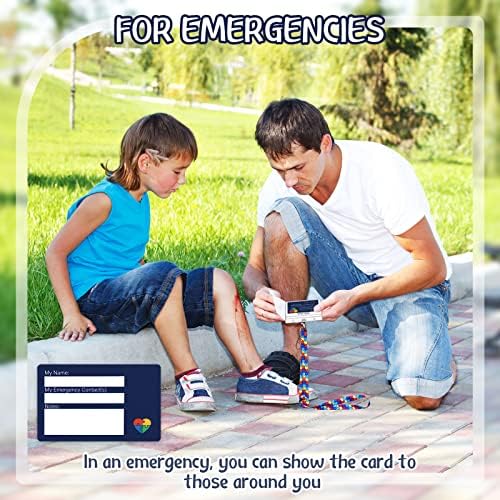 3 Поставете Картичка ЗА Предупредување ЗА Аутизам Адхд Картички За Подигање НА Свеста За Аутизам Име На Контакт Картичка За Итни