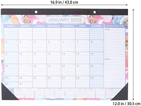 Хомојојо Канцелариски Календар 4 парчиња 2022 Ѕид 2022 календар 2022 ѕид годишен планер 12 месечен календар На биро - јануари 2022 Биро Бележник