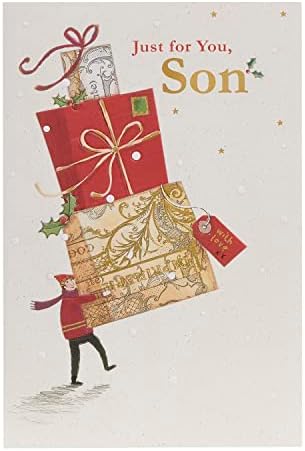 Сине Божиќна картичка- за син- специјална син картичка- син Божиќна картичка со убави зборови- картичка за подароци за него- сине Божиќни