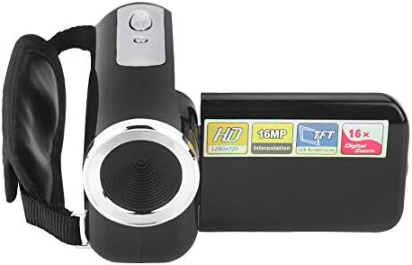 Преносна 16x HD дигитална видео камера камера со 2-инчен TFT LCD SCEEN, Camcorder Vintage, за деца 16MP дигитална камера DV видео камера [црна], камера и камера леќи Камкордер гроздобер