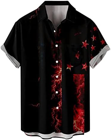 Летни маички кошули Обични стилски машки ден за независност на Денот на мажите 3Д дигитално печатење персонализиран моден лапл x