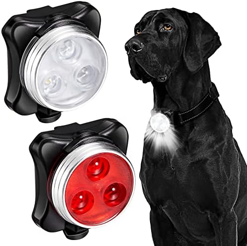 2 парчиња предводена светлина за јака за кучиња за ноќно одење, водоотпорни светла за кучиња за полнење на миленичиња на светло