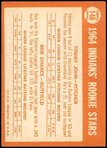 1964 Топпс 146 Дебитанти на Индијанците Томи Johnон/Боб Шанса Кливленд Индијанци ВГ+ Индијанци