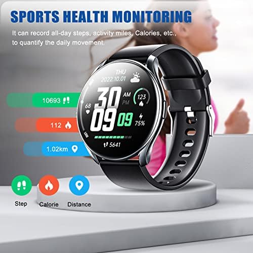Portzon Smart Watch for iOS и Android телефони, часовници за мажи жени IP68 водоотпорен смарт часовник фитнес тракер часовник со срцев ритам/монитор за спиење чекори калории бројач